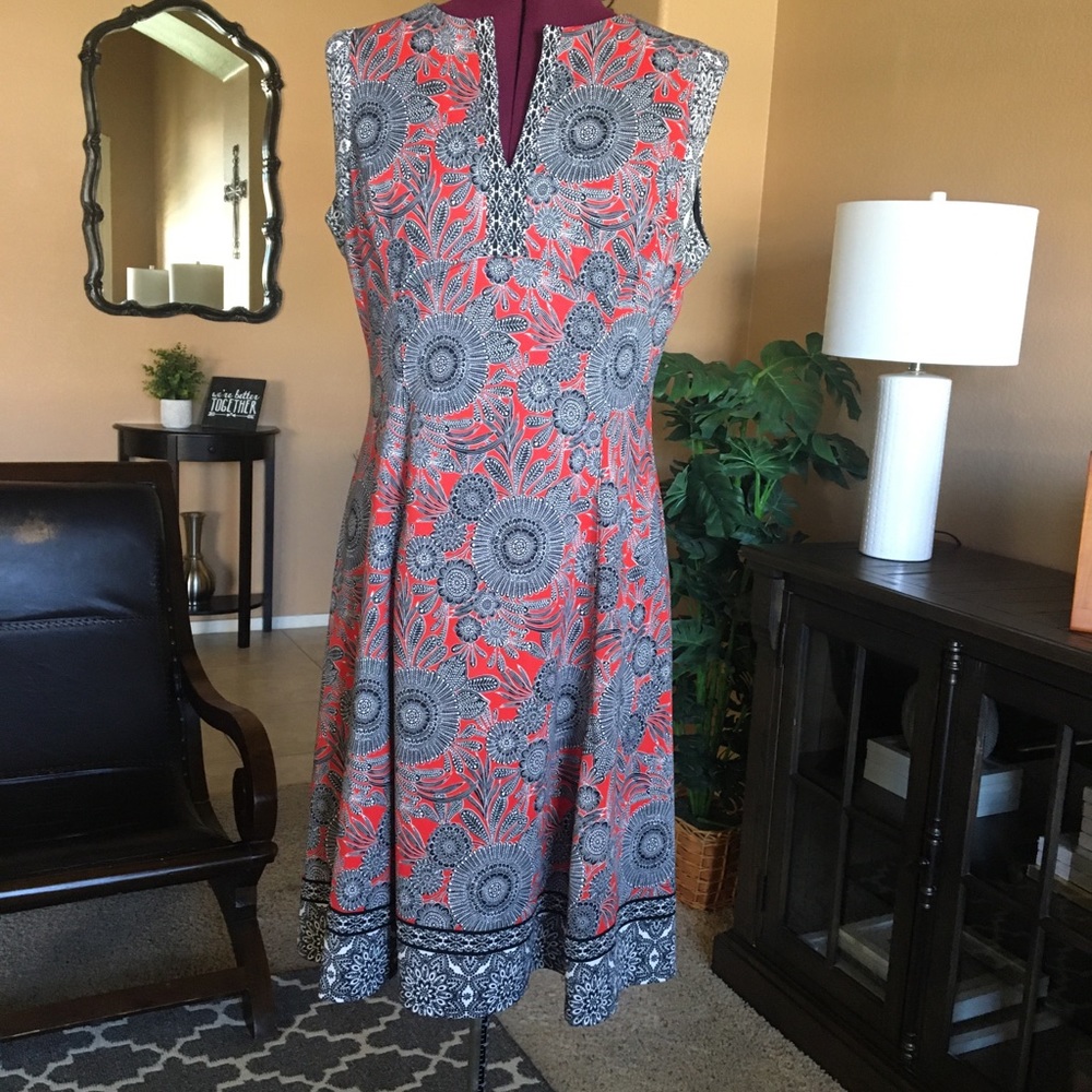 Liz Claiborne split neck dress.